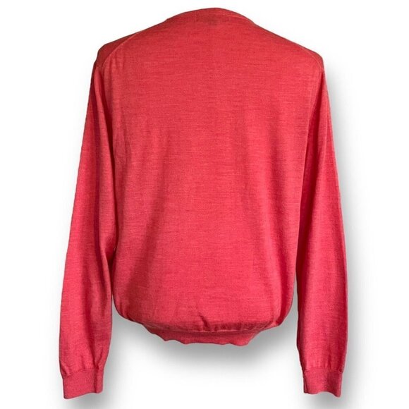 Bobby Jones Collection Mens Sweater Sz L Orange Extra Fine Merino Wool Golf - Picture 6 of 8